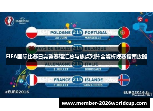 FIFA国际比赛日完整赛程汇总与焦点对阵全解析观赛指南攻略